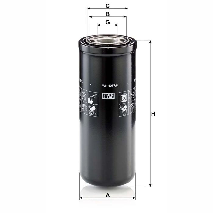 MANN Transmisjonsfilter WH 1257/5
