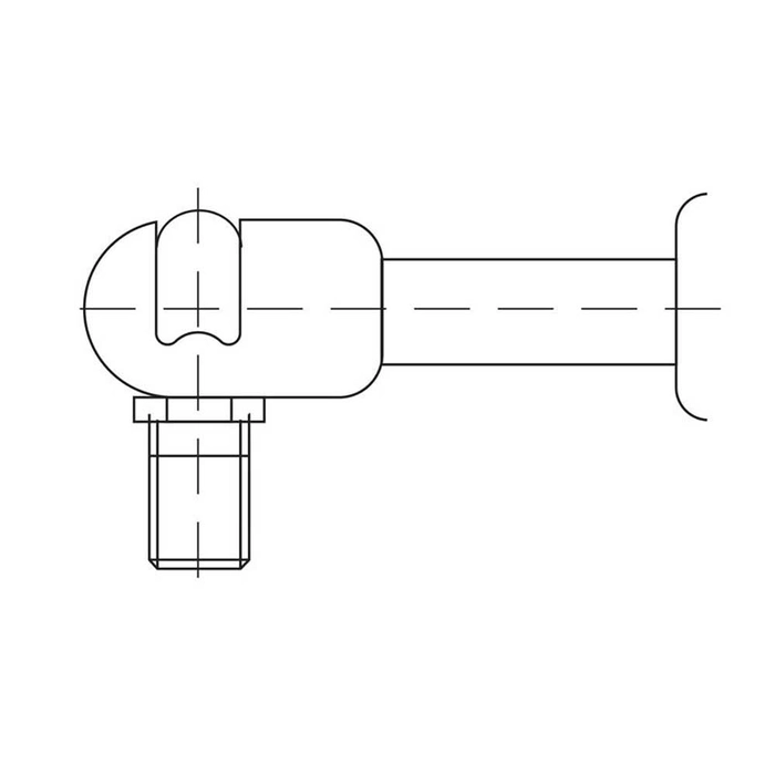 Gassdemper, Total lengde: 480mm