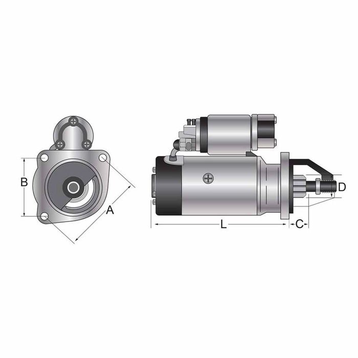 Startermotorer - 12V, 3Kilowatt 