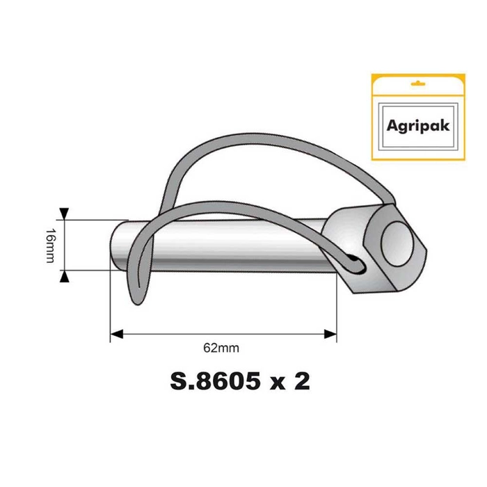 Agripak 2 stk. Stabilisatorbolter 16mm x 62mm 