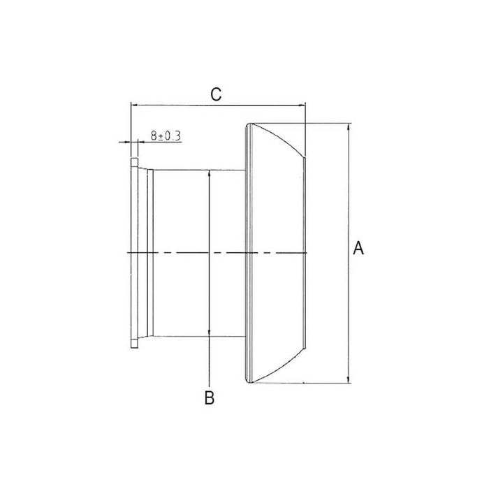 Kobling med firkantet flens (for slam/møkkspreder) 6″ (159mm) x (150mm) (Galvanisert)
