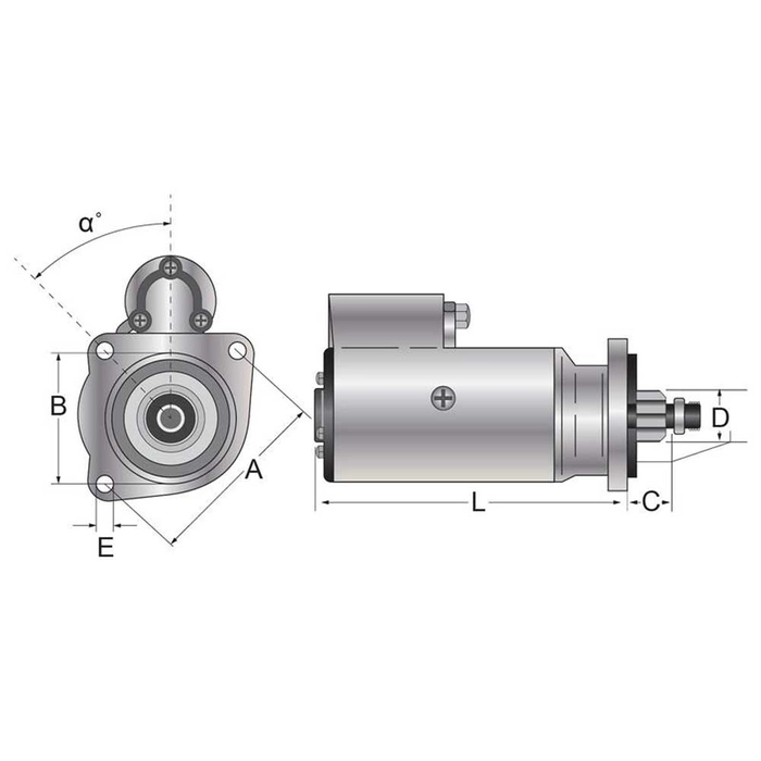 Dynamo - 12V, 3Kilowatt, Gir redusert 
