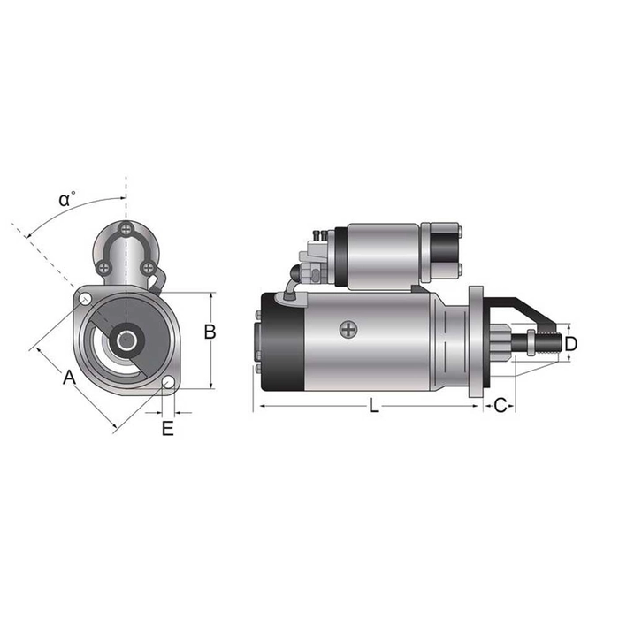 Startermotorer - 12V, 2.7Kilowatt (Mahle)