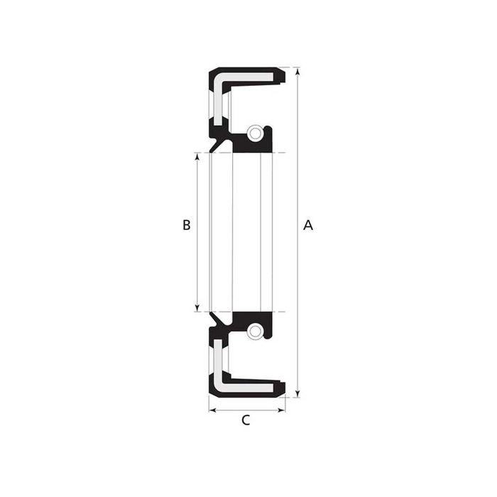 Imperial Pakning for roterende aksling, 1-3/4″ x 2-1/2″ x 3/8″ Enkeltkant