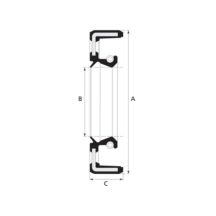 Metrisk Pakning for roterende aksling, 190 x 220 x 18mm Cassette Double Lip