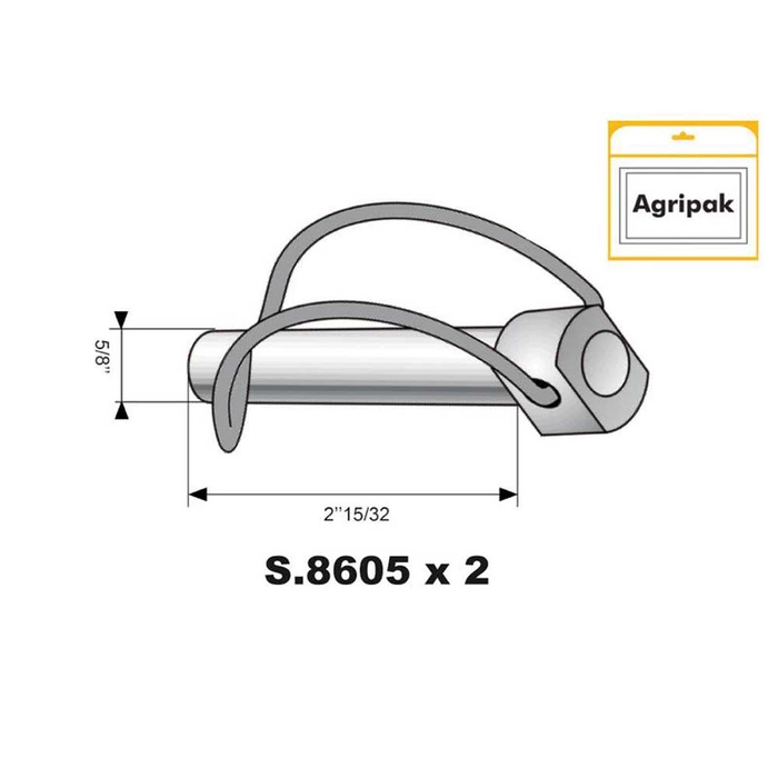 Agripak 2 stk. Stabilisatorbolter 16mm x 62mm 