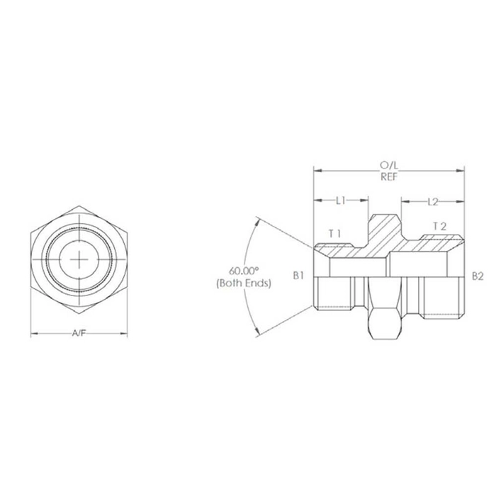 Hydraulisk adapter 1/2″ BSP Hann x 5/8″ BSP Hann