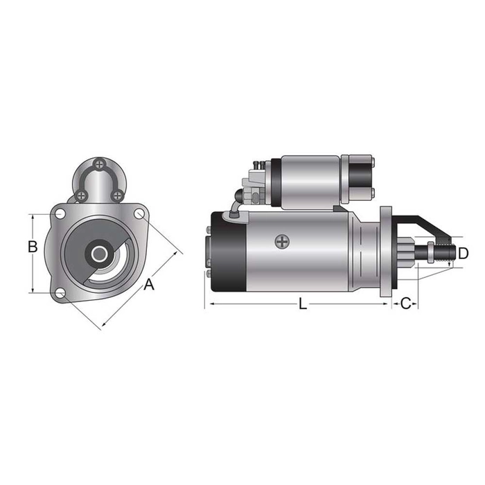 Startermotorer - 12V, 2.8Kilowatt 