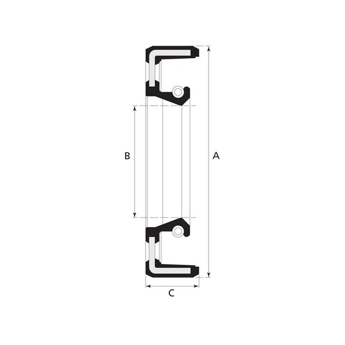 Imperial Pakning for roterende aksling, 2-3/8'' x 3-3/8'' x 1/2'' Enkeltkant