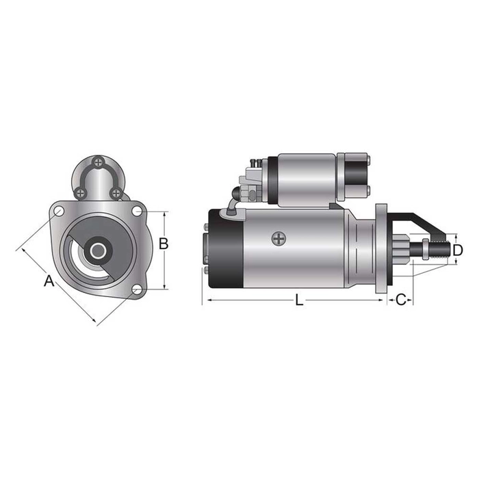 Startermotorer - 12V, 3Kilowatt 
