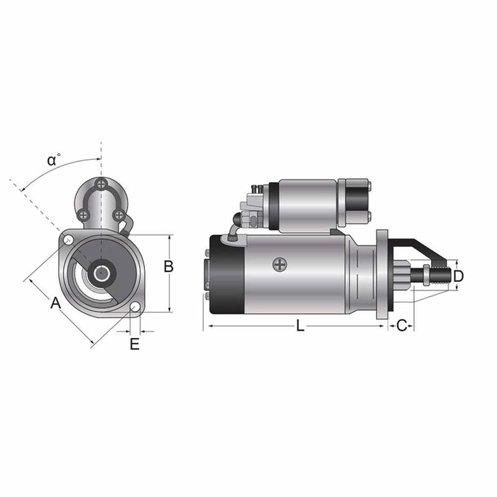Startermotorer - 12V, 3.1Kilowatt 