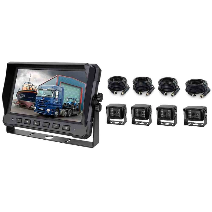 10" HD digital splittskjerm 12/24v for inntil 4 kamera