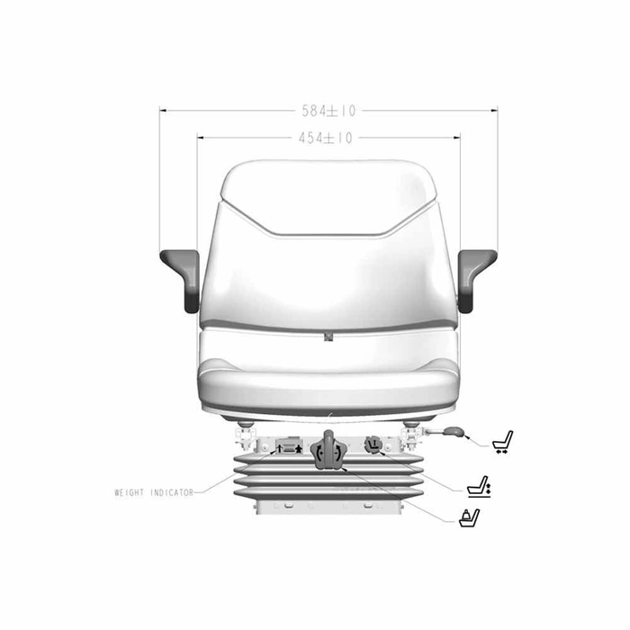 Kompakt sete med mekanisk fjæring