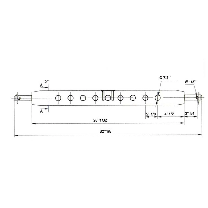 3-pkt.feste med kuledrag og boltefeste (Kategori 1 (Ø22mm)) Antall hull: 9, 775mm