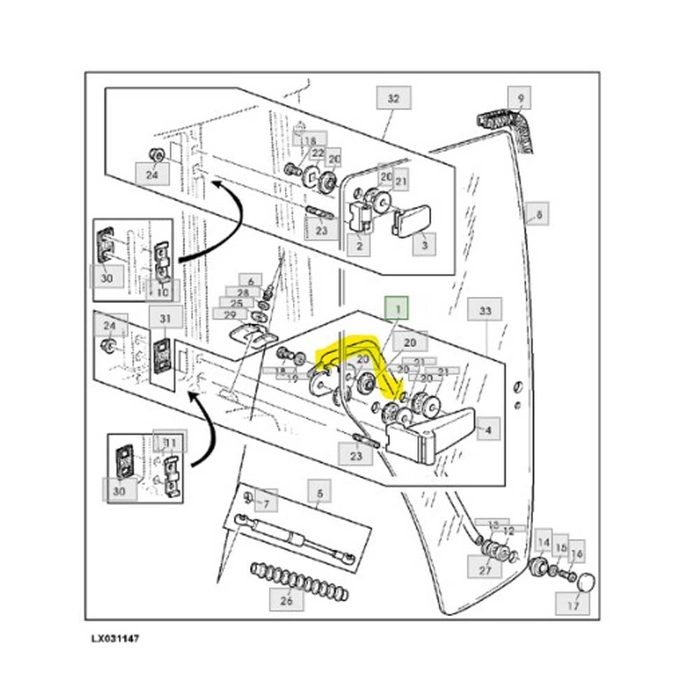 Dørhåndtak bøyle venstre