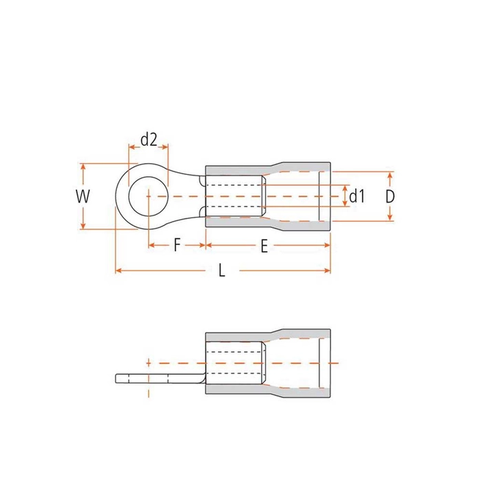 Agripak 25 stk. Kabelsko (Øye), 8.4mm, Gul