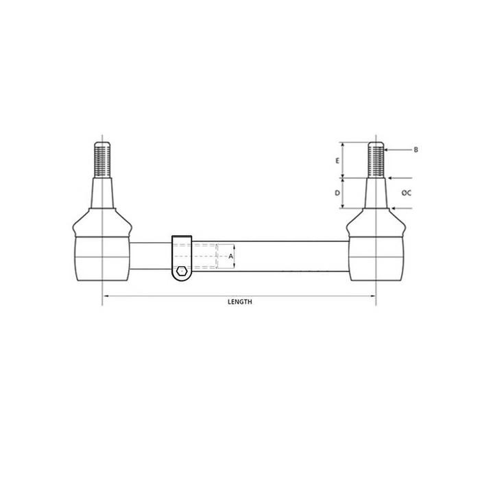 Styrestag, Lengde: 485 - 790mm