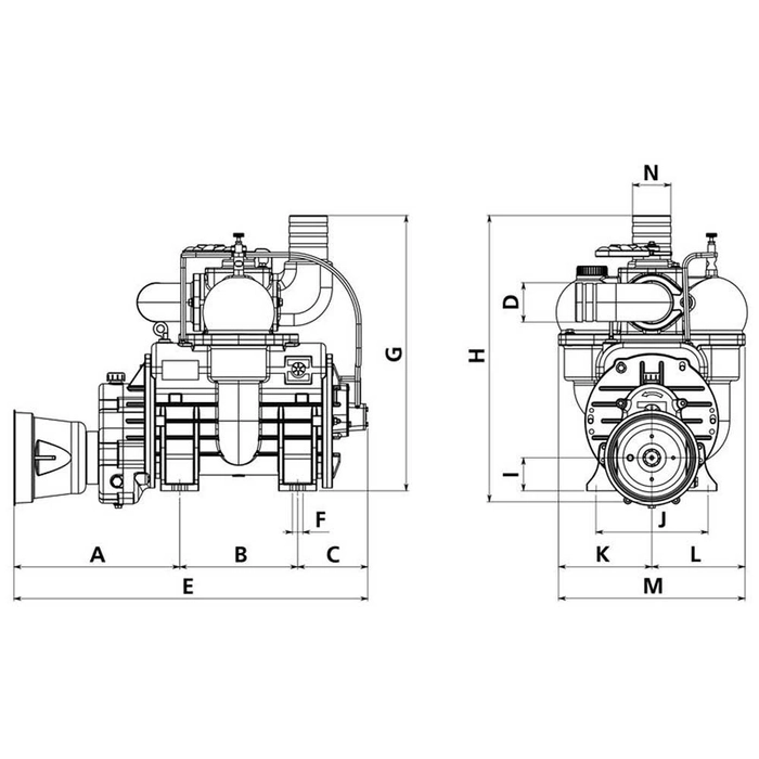 Vakuumpumpe - MEC8000M - PTO-drevet - 540 RPM