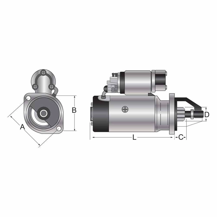 Startermotorer - 12V, 3Kilowatt 