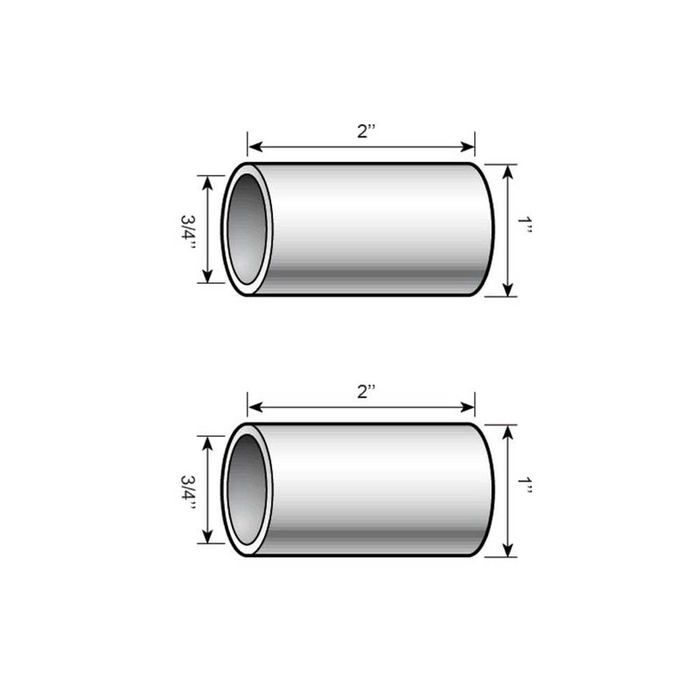 Agripak 2 stk. Fôring for toppstag - fra kat. 3 til kat. 2 Kategori 2 til 1 (Ø25 til 19mm)) 