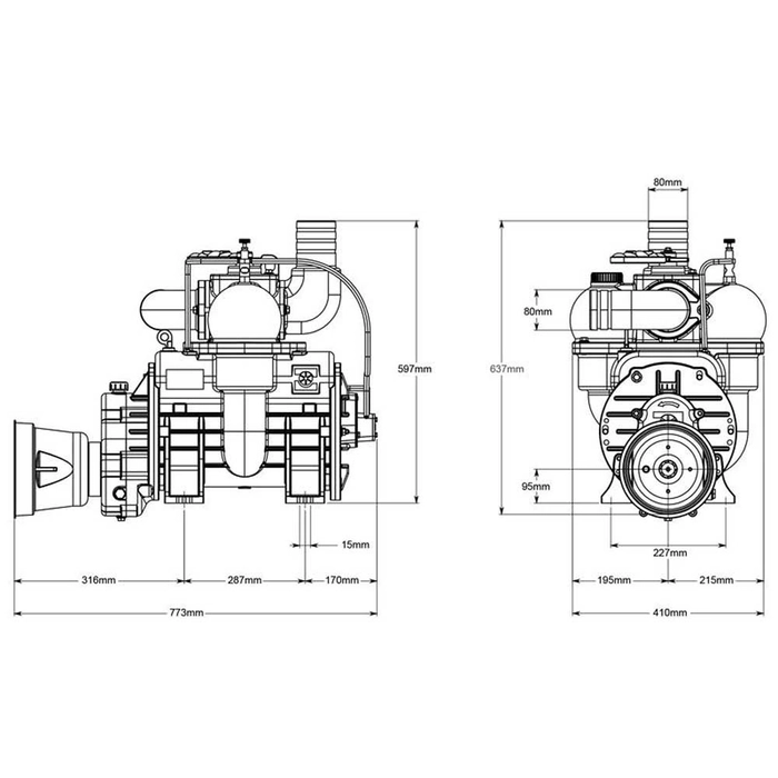 Vakuumpumpe - MEC8000M - PTO-drevet - 540 RPM