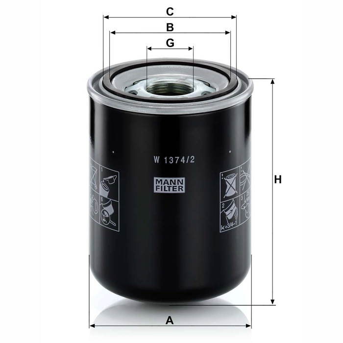 MANN Transmisjonsfilter W 1374/2