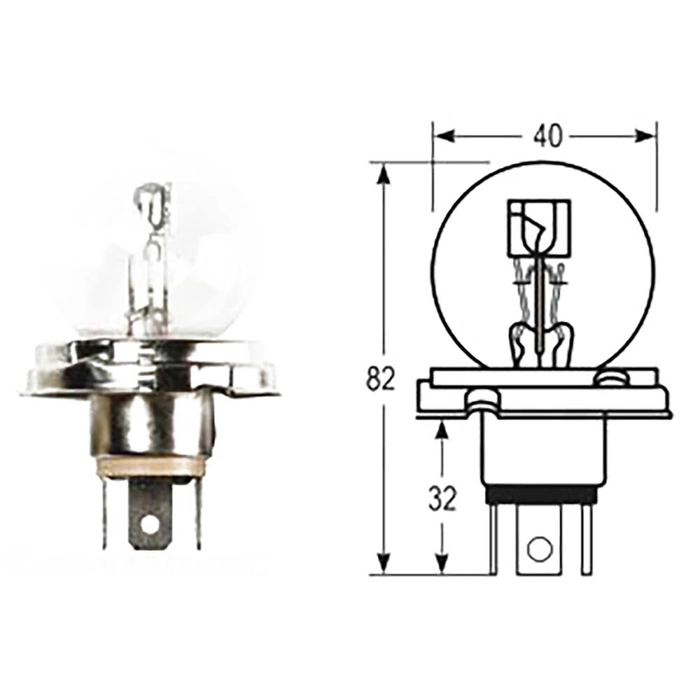 Pære 12V 45/40W P45T