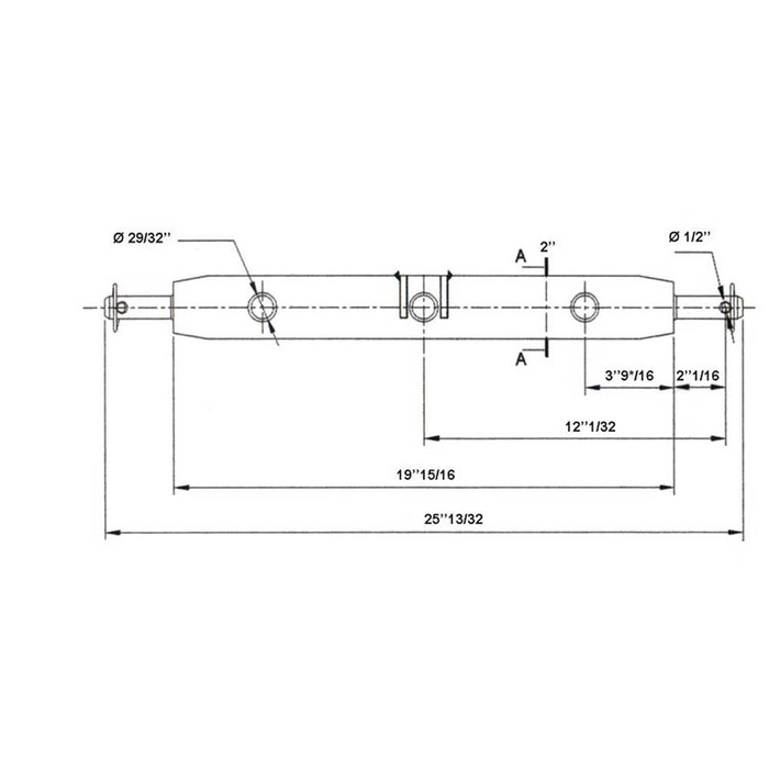 3-pkt.feste med kuledrag og boltefeste (Kategori 1 (Ø22mm)) Antall hull: 3, 610mm