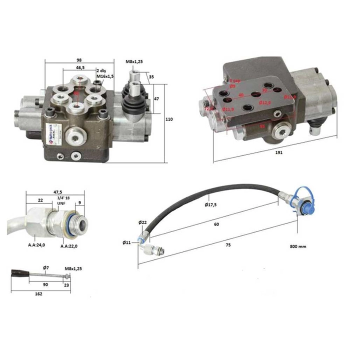 3/8″ BSP Enkeltseksjons Massey Ferguson Reguleringsventil