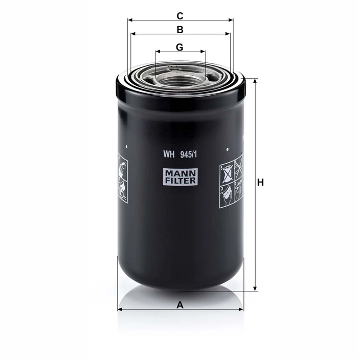MANN Transmisjonsfilter WH 945/1