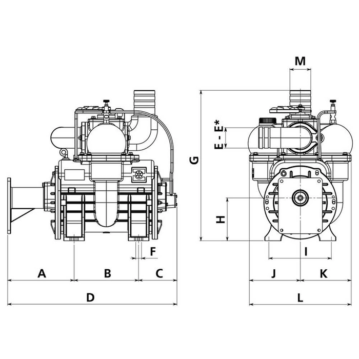 Vakuumpumpe - MEC11000H - Hydraulisk drevet - 1000 RPM