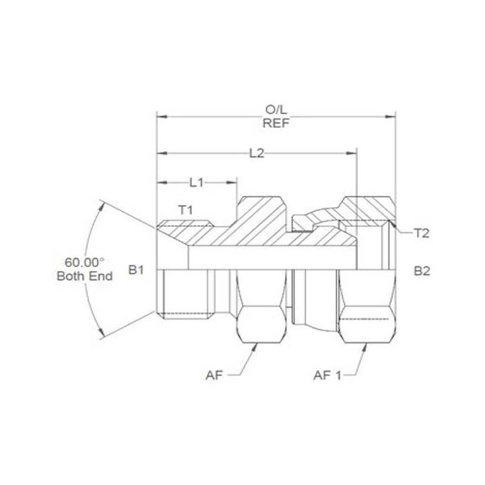Hydraulisk adapter 1'' BSP Hann x 1'' BSP Svingbar hunn