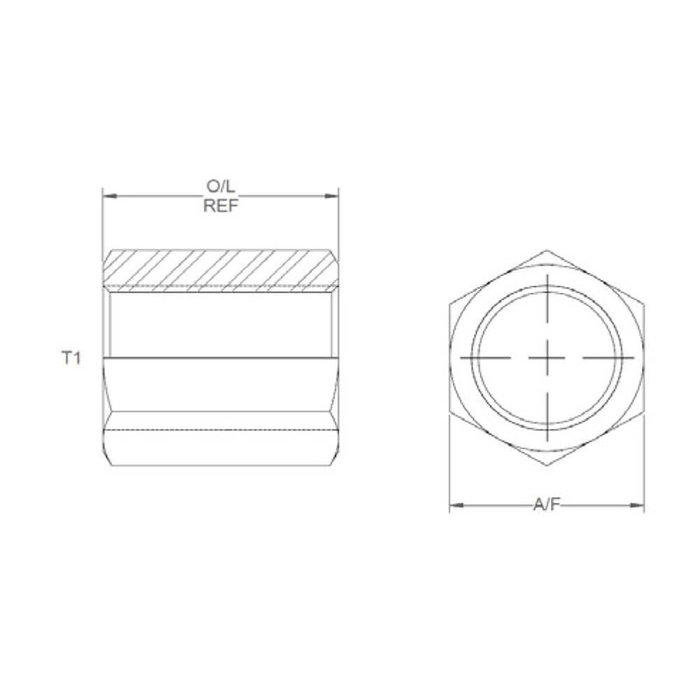 Hydraulisk adapter 1/2″ BSP Festet Hunn