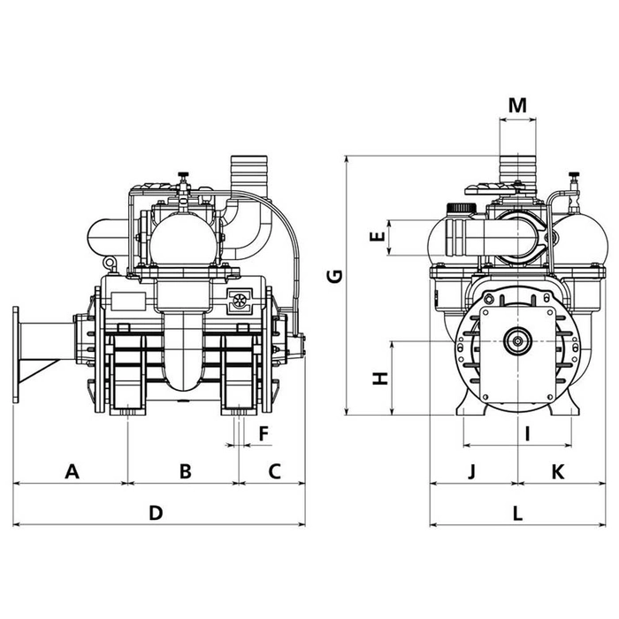 Vakuumpumpe - MEC13500H - Hydraulisk drevet - 1000 RPM
