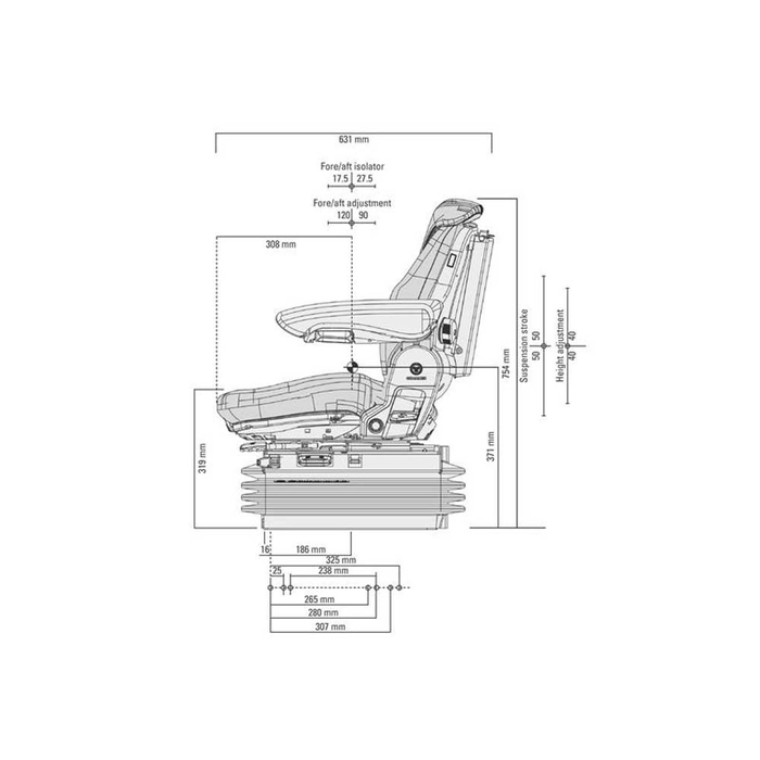 GRAMMER Luftfjæringssete - MSG95G/731