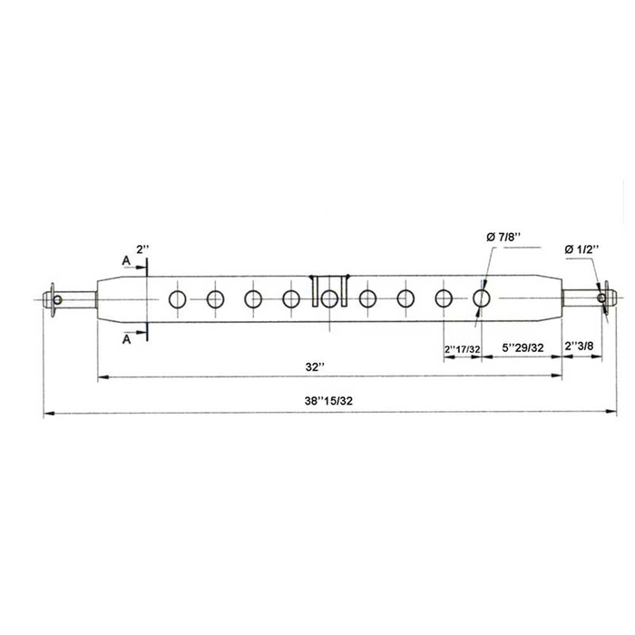 3-pkt.feste med kuledrag og boltefeste (Kategori 2 (Ø28mm)) Antall hull: 9, 932mm