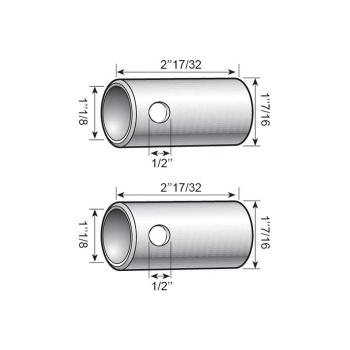 Agripak 2 stk. Fôring trekkstangkule fra kat. 3 til kat. 2 3 til 2 (Ø36 til 28mm)