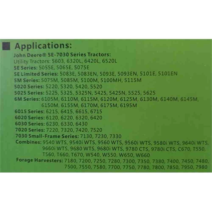 Ledtronic arbeidslys til John Deere, sort front 4800 lumen