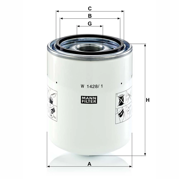 MANN Hydraulikkfilter W 1428/1